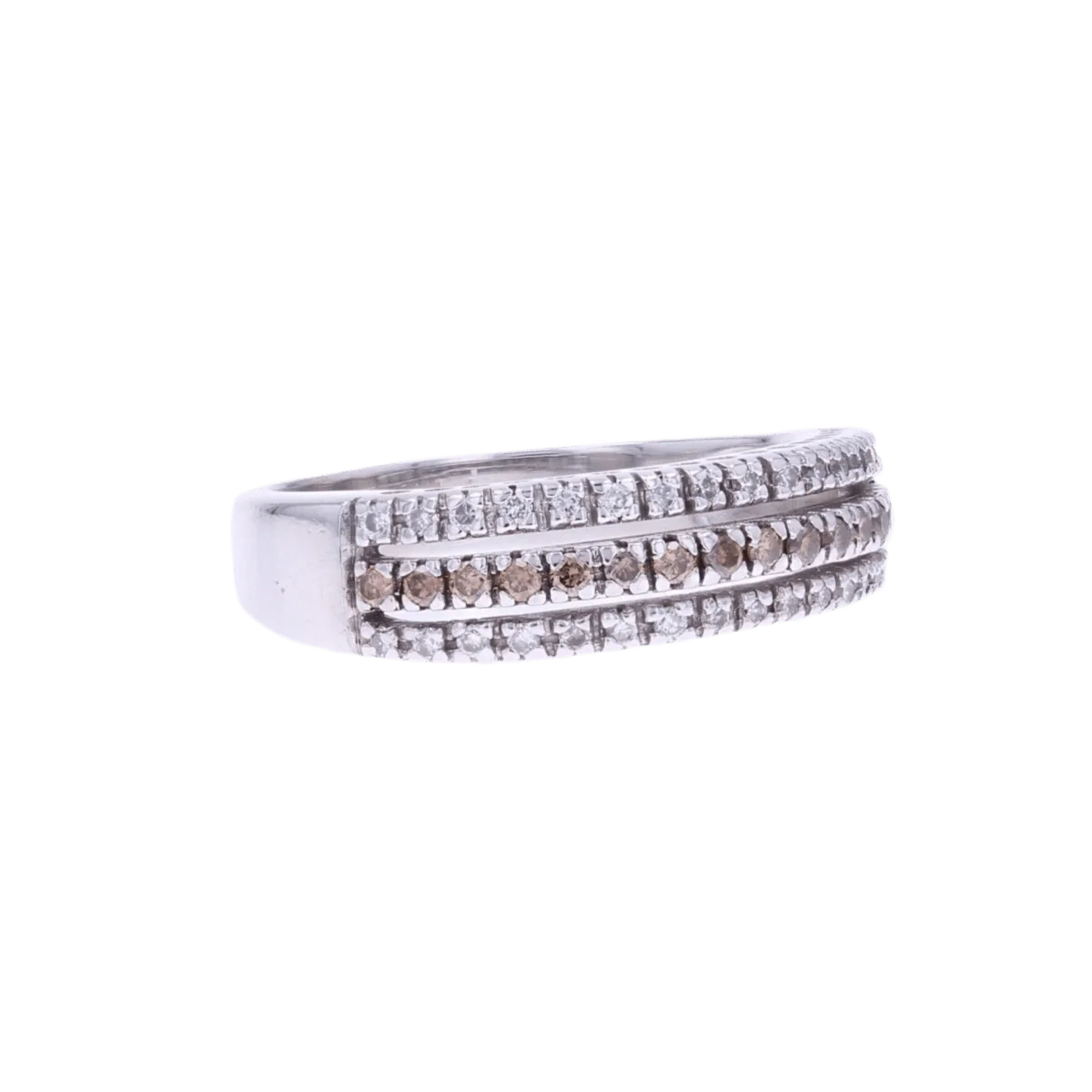 Bague Jonc en or blanc et diamants - Image 5
