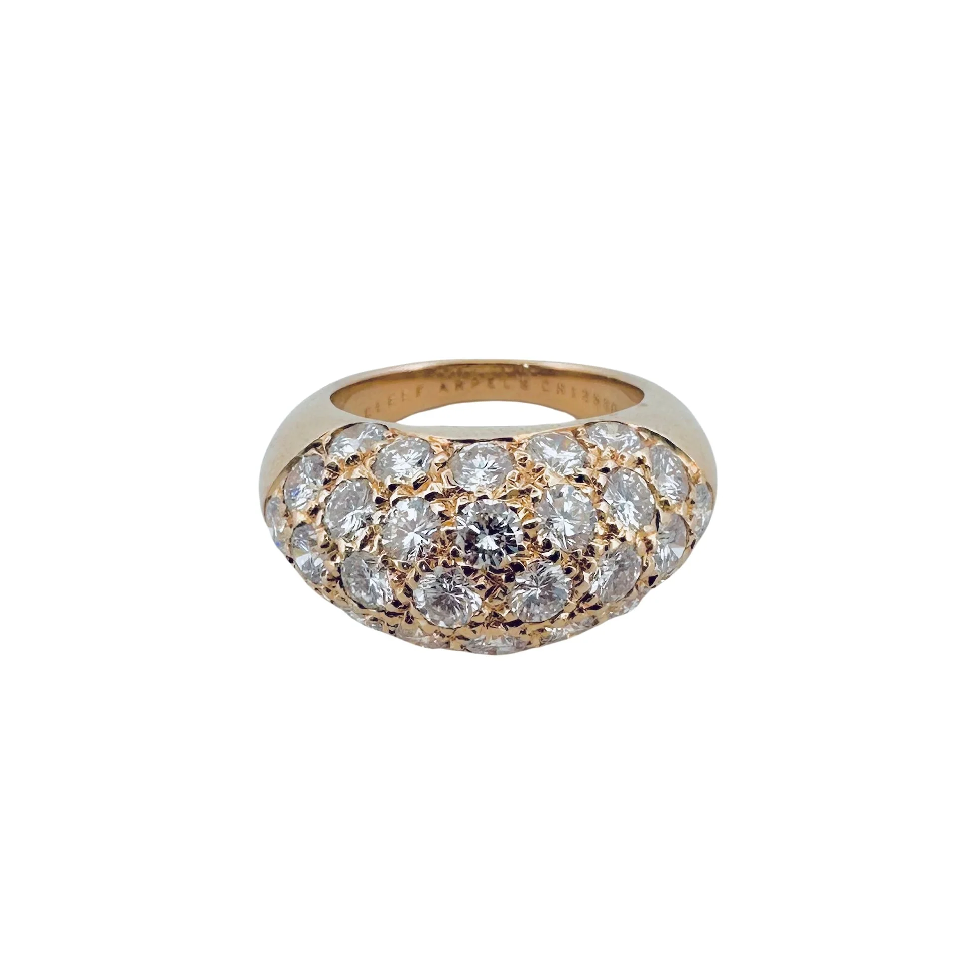 Bague Jonc VAN CLEEF & ARPELS en or jaune pavée de diamants