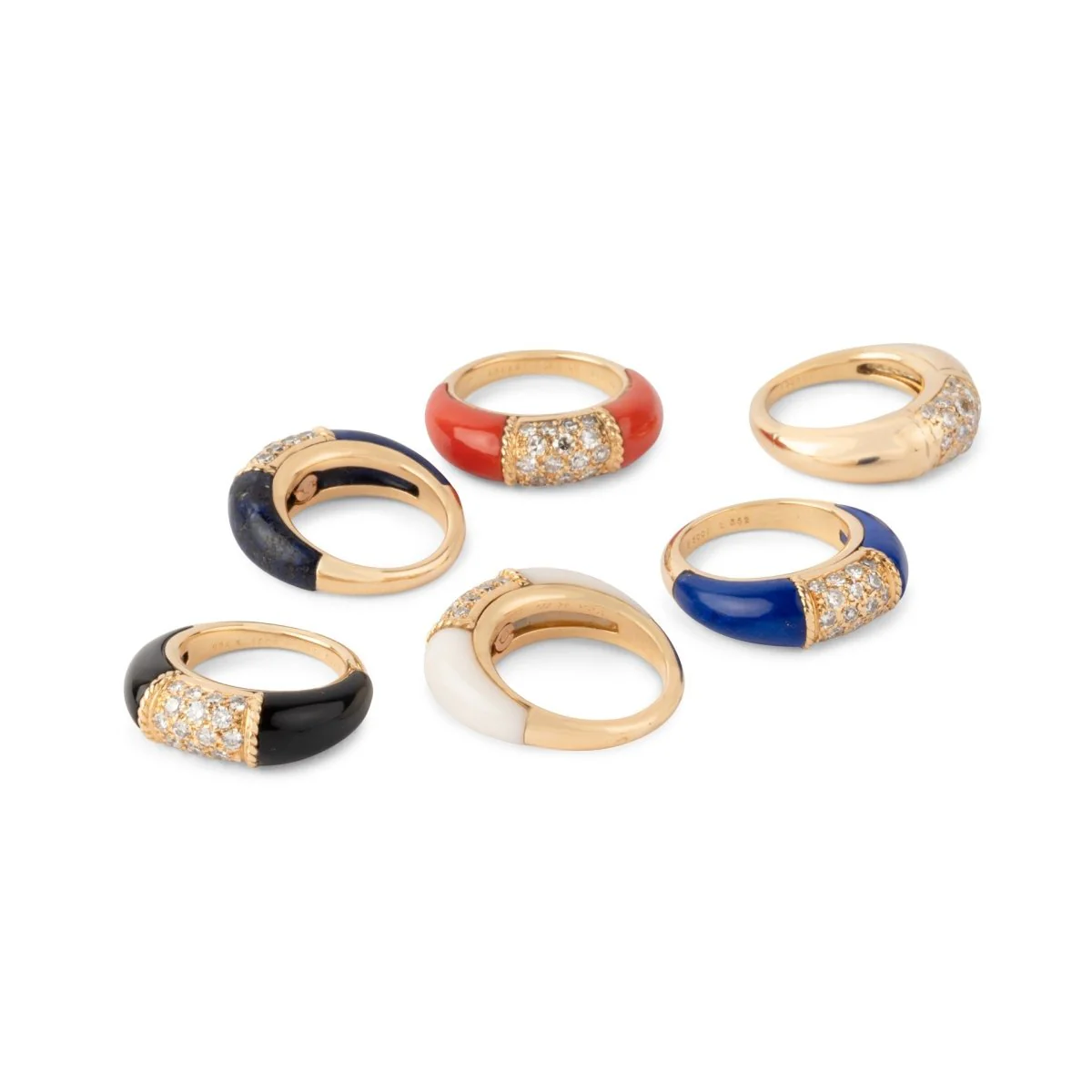 Bague Jonc VAN CLEEF & ARPELS "Philippine" en or jaune, corail et diamants - Image 9