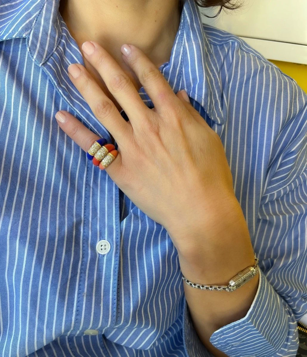 Bague Van Cleef & Arpels, collection Philippine en or jaune et corail - Image 6