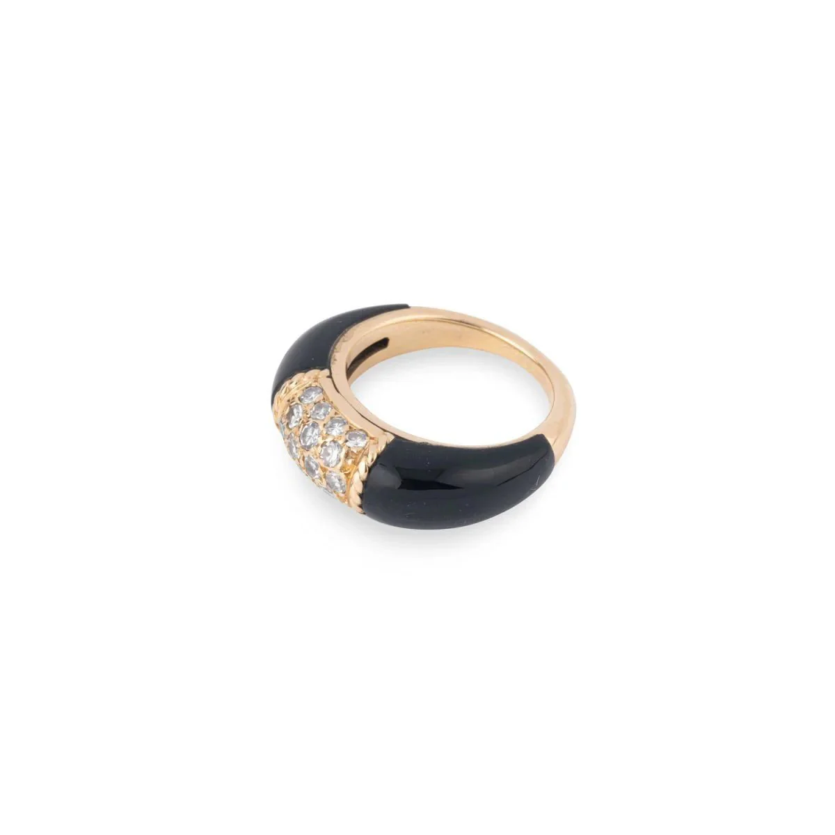 Bague Jonc VAN CLEEF & ARPELS "Philippine" en or jaune, onyx et diamants - Image 3