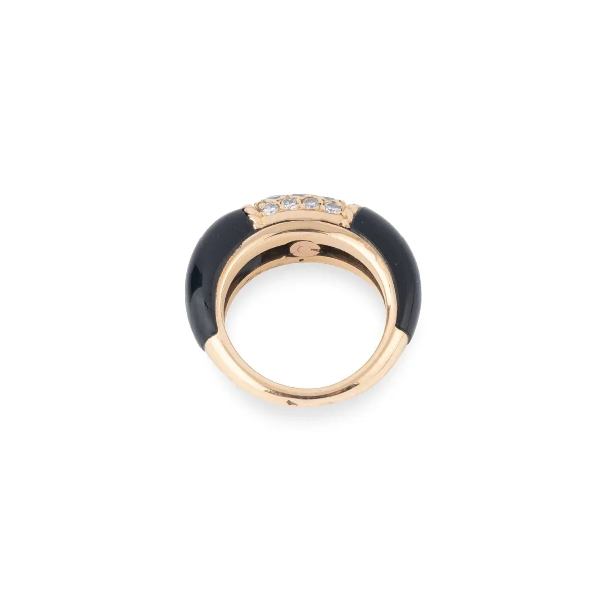 Bague Jonc VAN CLEEF & ARPELS "Philippine" en or jaune, onyx et diamants - Image 4