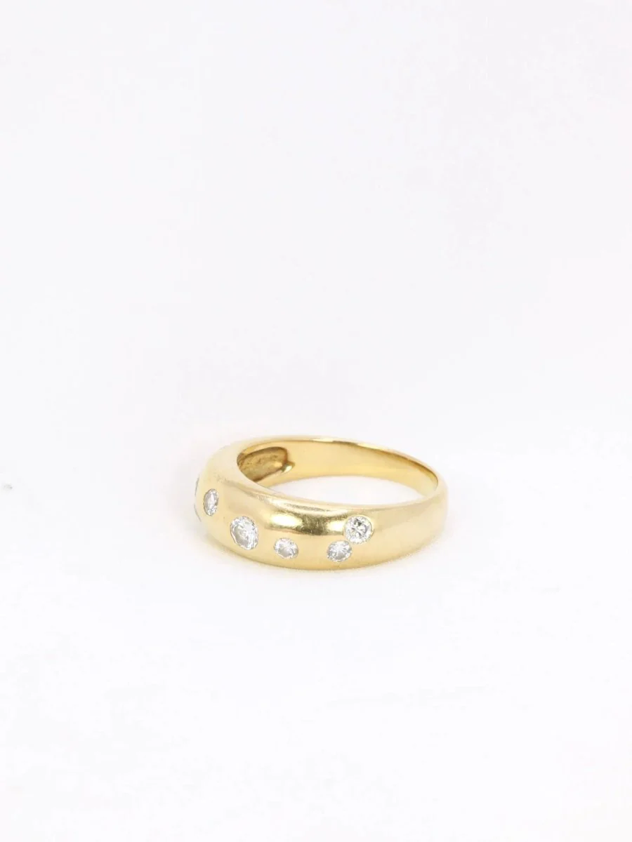 Bague jonc vintage en or et diamants - Image 3
