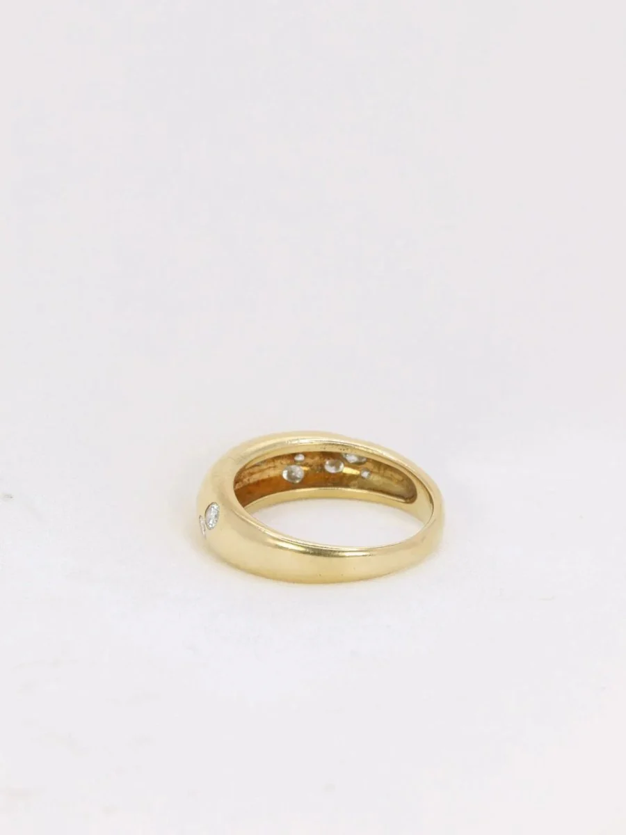 Bague jonc vintage en or et diamants - Image 4