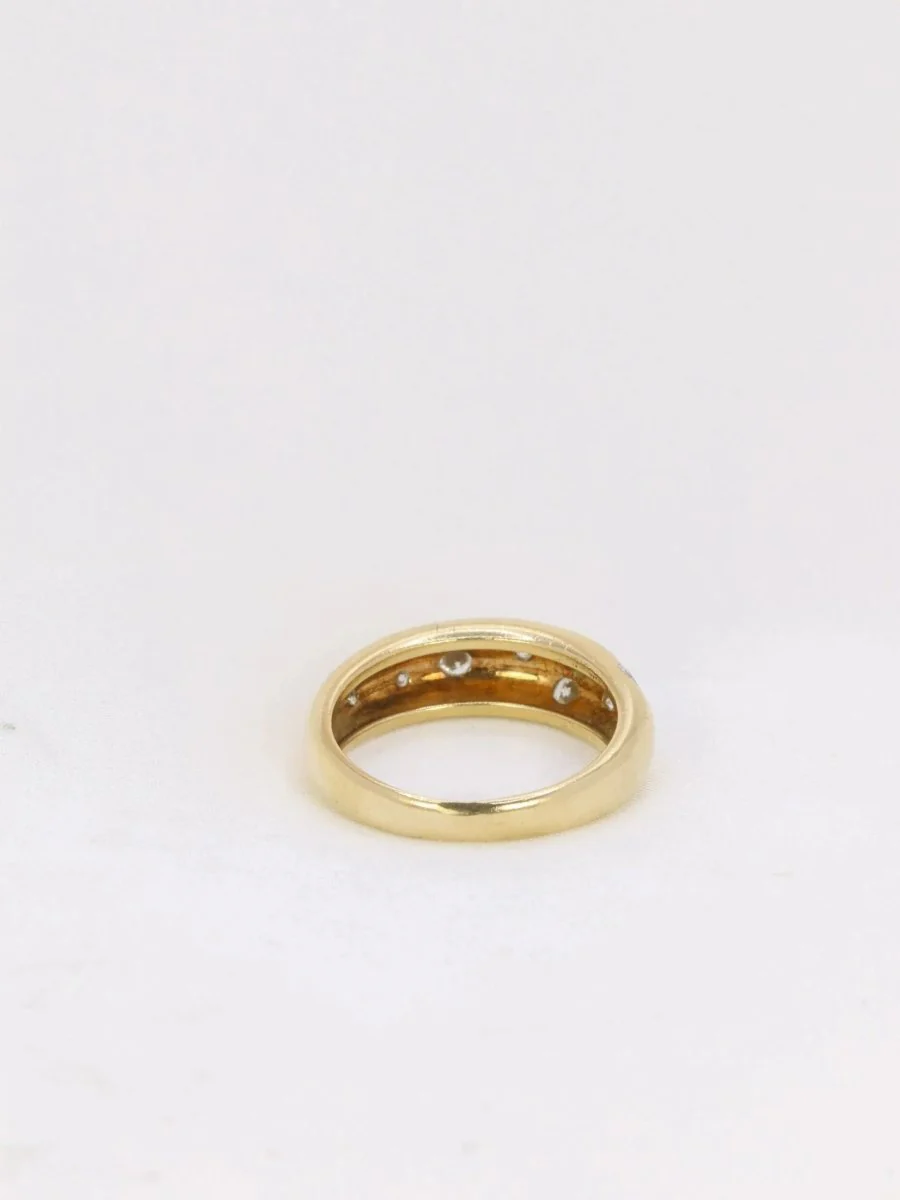 Bague jonc vintage en or et diamants - Image 5