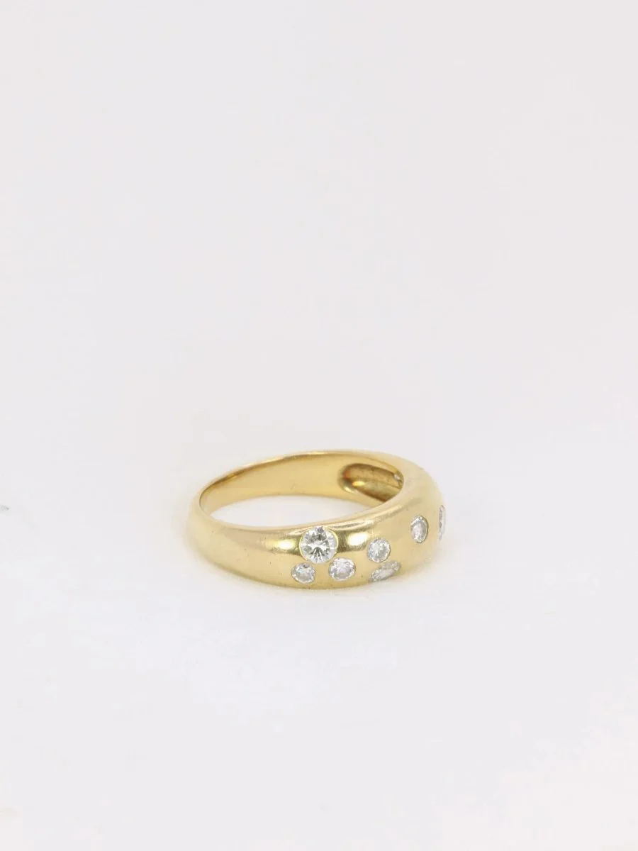 Bague jonc vintage en or et diamants - Image 7