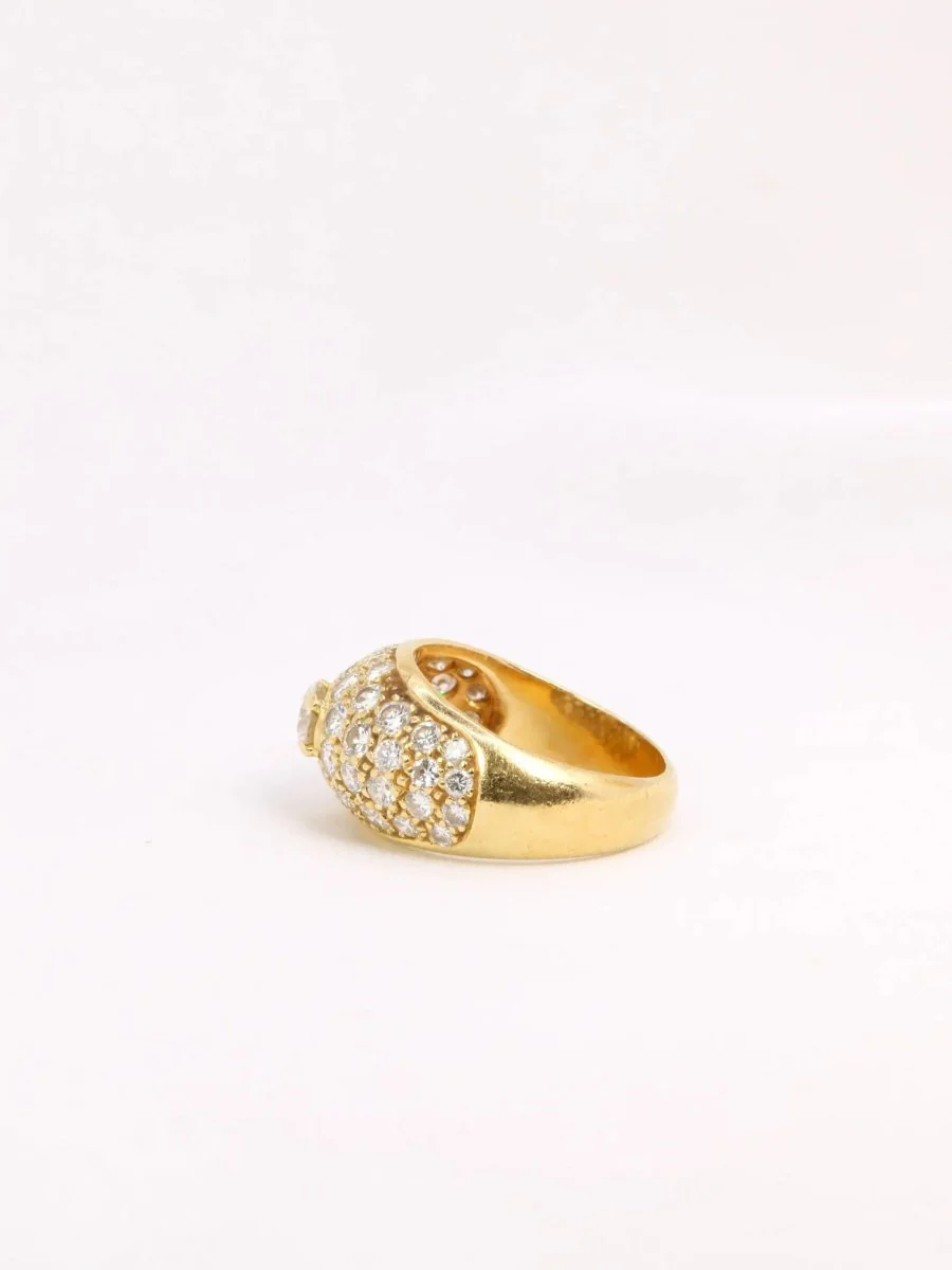Bague jonc vintage or diamants - Image 4