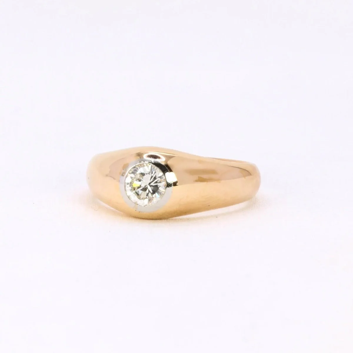 Bague jonc vintage or jaune diamant - Image 3