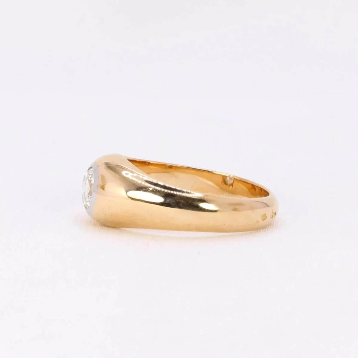 Bague jonc vintage or jaune diamant - Image 4