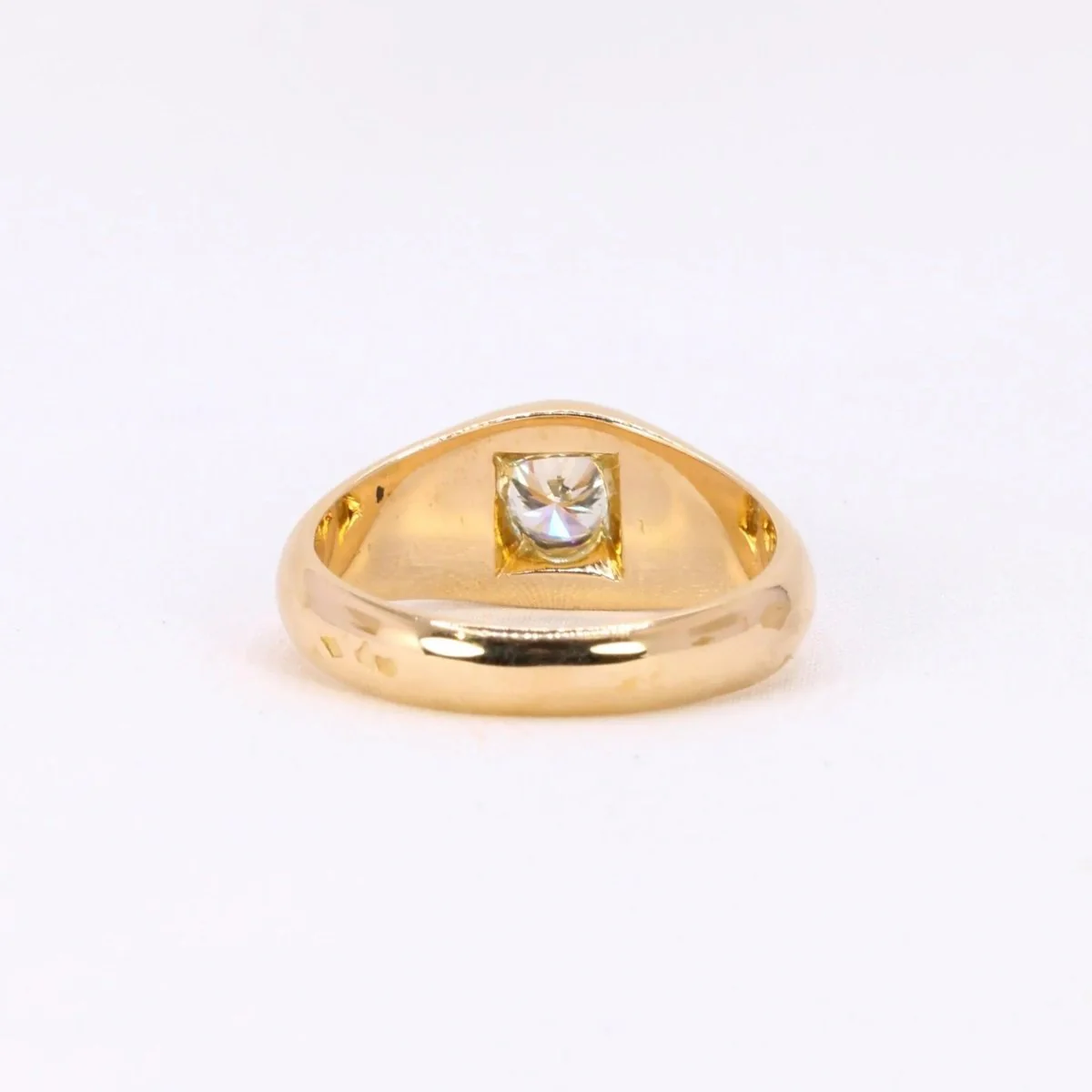 Bague jonc vintage or jaune diamant - Image 5