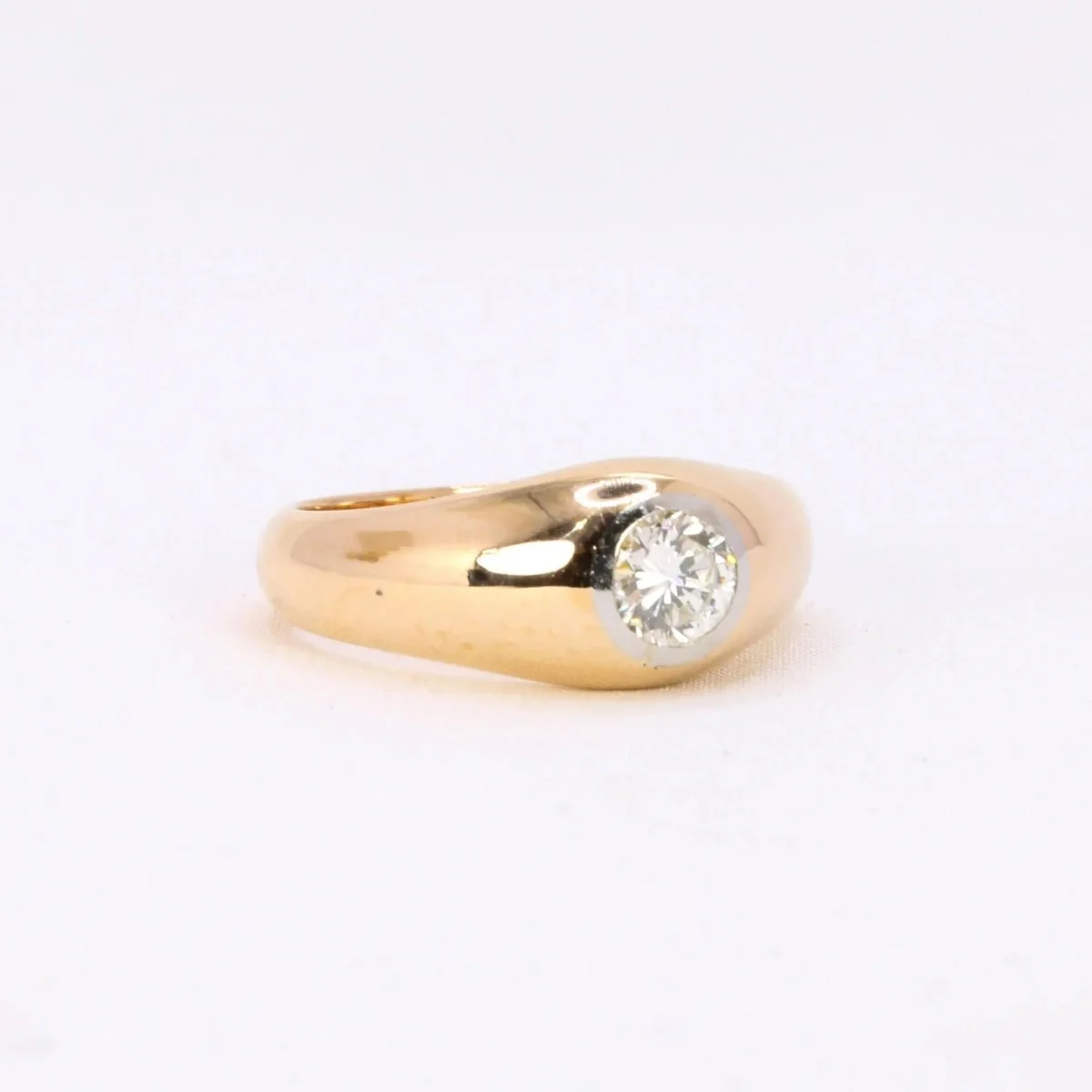 Bague jonc vintage or jaune diamant - Image 7