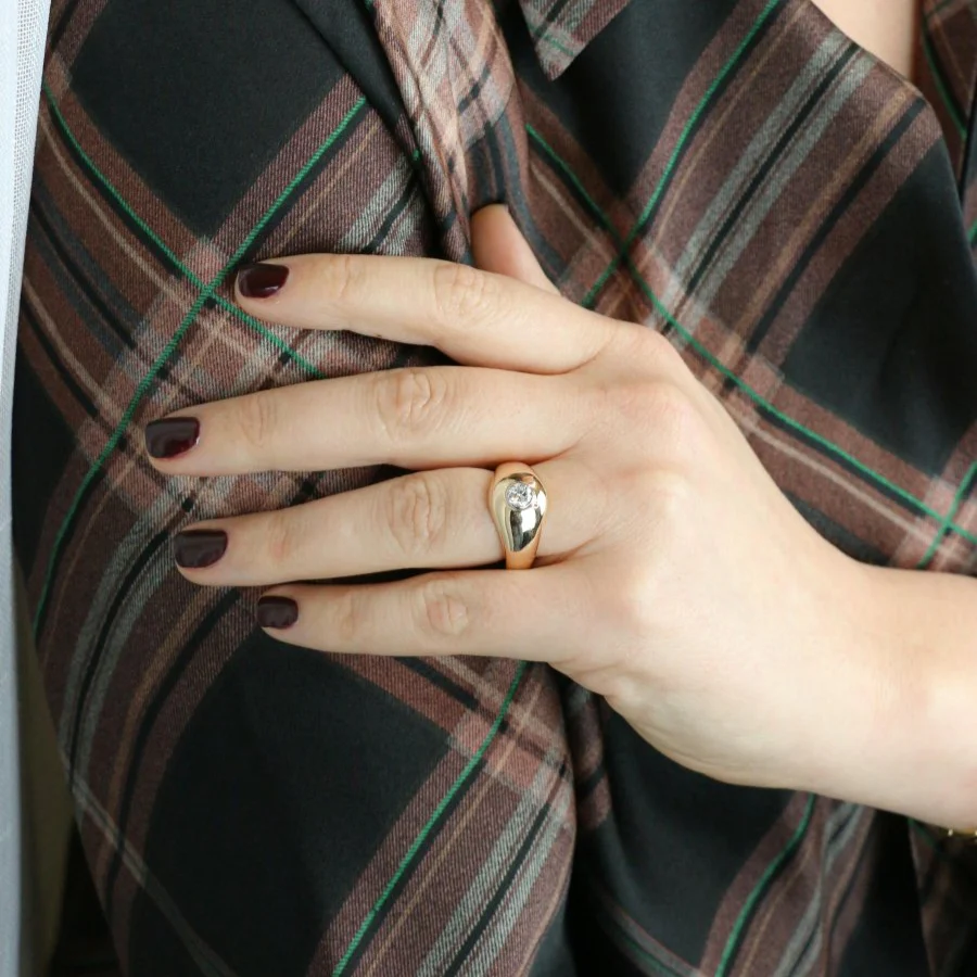 Bague Jonc en or et diamant - Image 8