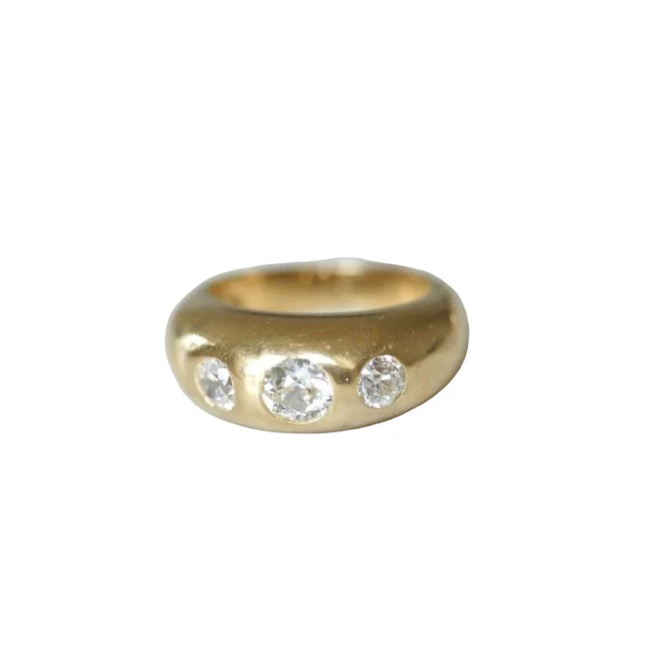 Bague Jonc en or jaune et diamants