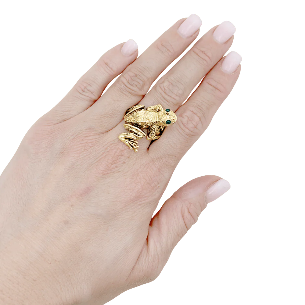 Bague KURT WAYNE en or jaune et émeraudes - Image 2