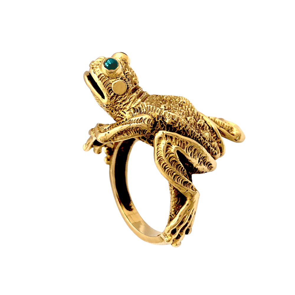 Bague KURT WAYNE en or jaune et émeraudes - Image 5
