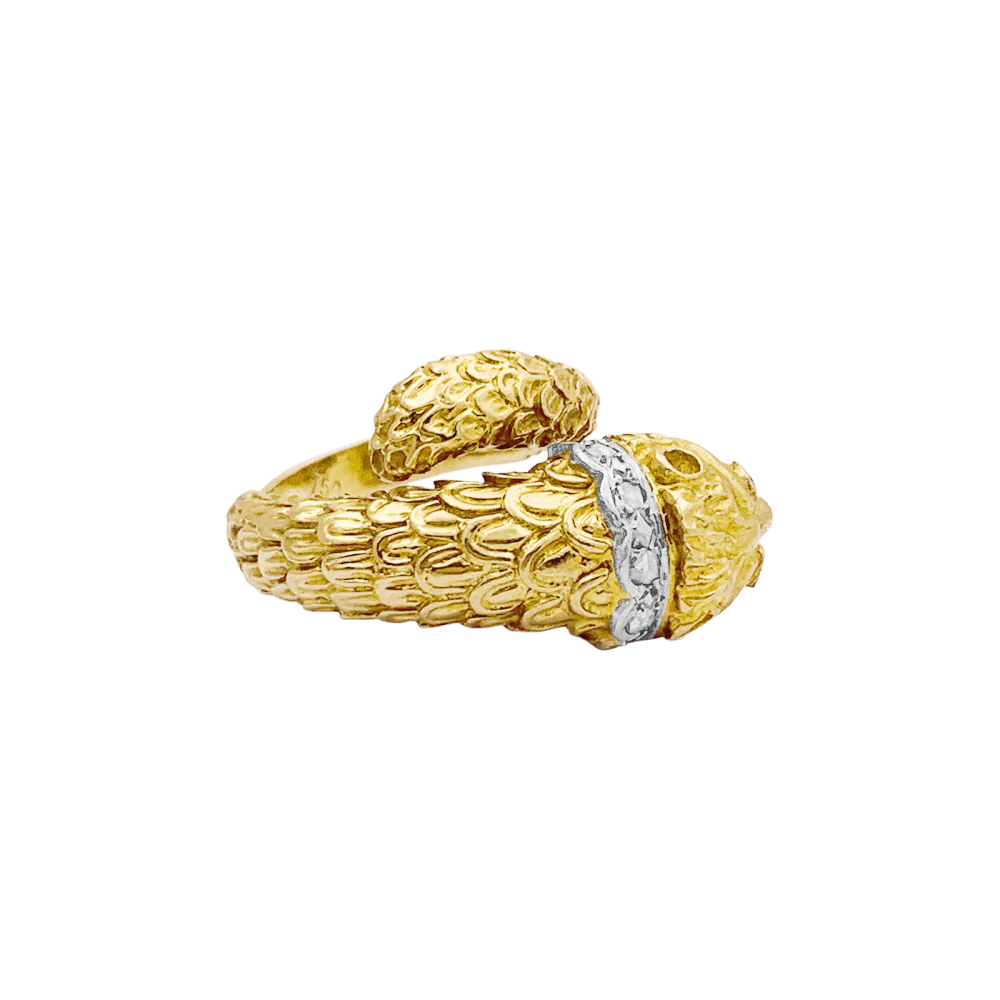 Bague LALAOUNIS "Animal Head" en or jaune, or blanc, rubis et diamants - Image 4