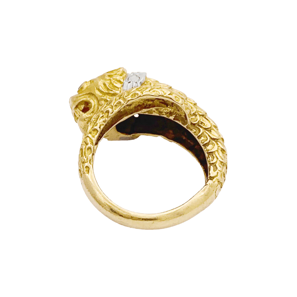 Bague LALAOUNIS "Animal Head" en or jaune, or blanc, rubis et diamants - Image 5