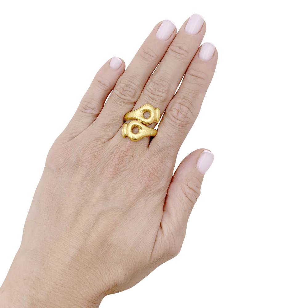 Bague Toi & Moi LALAOUNIS "Mesopotamia" en or jaune - Image 2