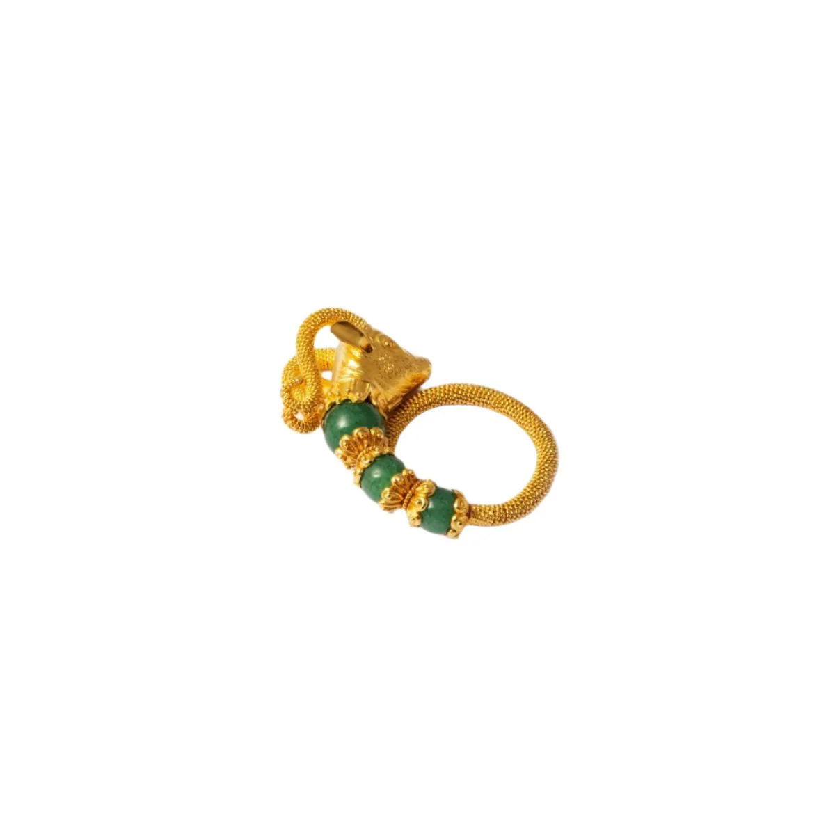 Bague LALAOUNIS "Tête de Bélier" en or jaune et chrysoprase - Image 3