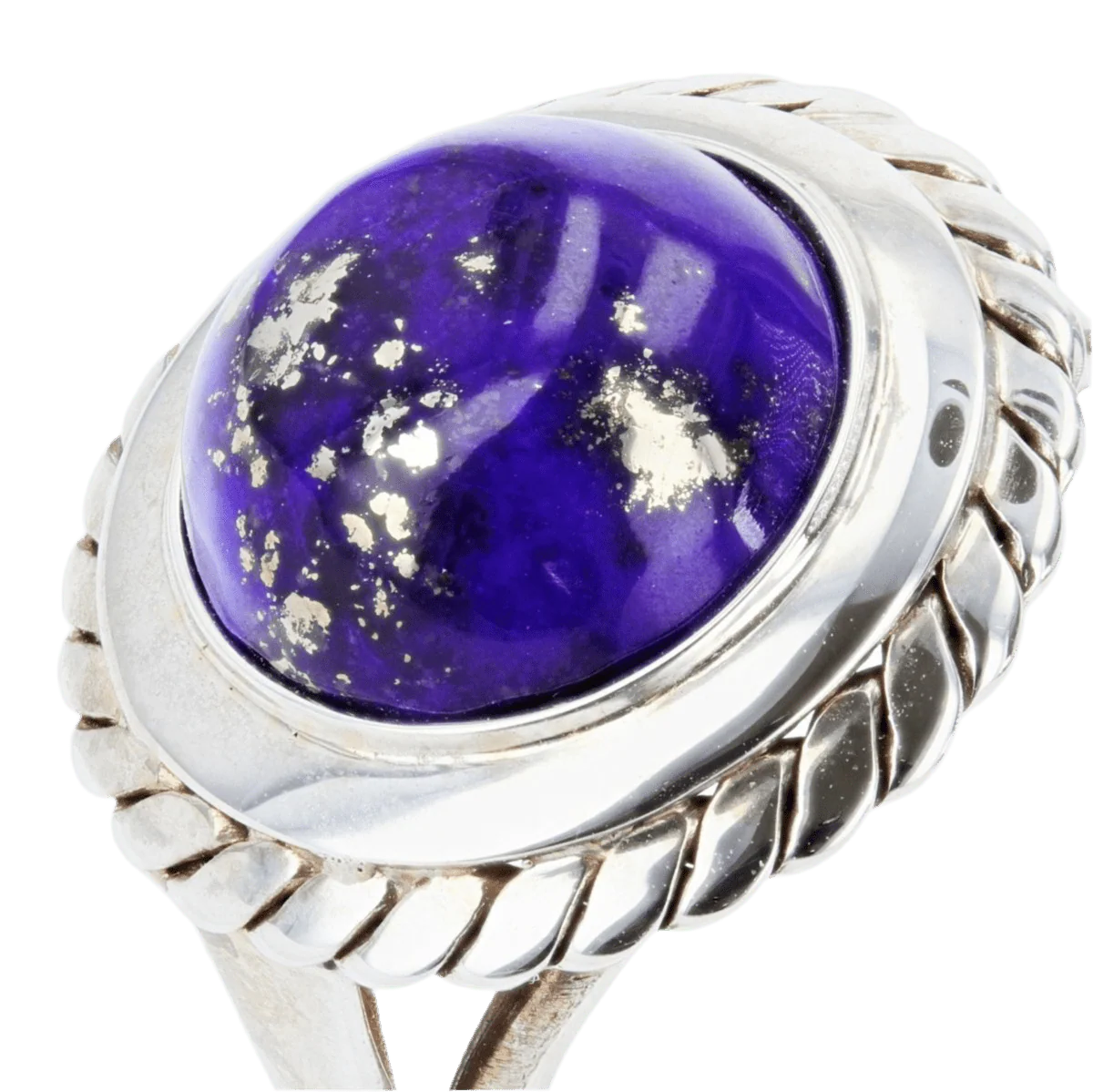 Bague Dôme en or blanc et lapis-lazuli - Image 4