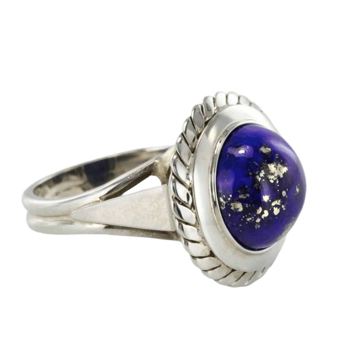 Bague Dôme en or blanc et lapis-lazuli - Image 5