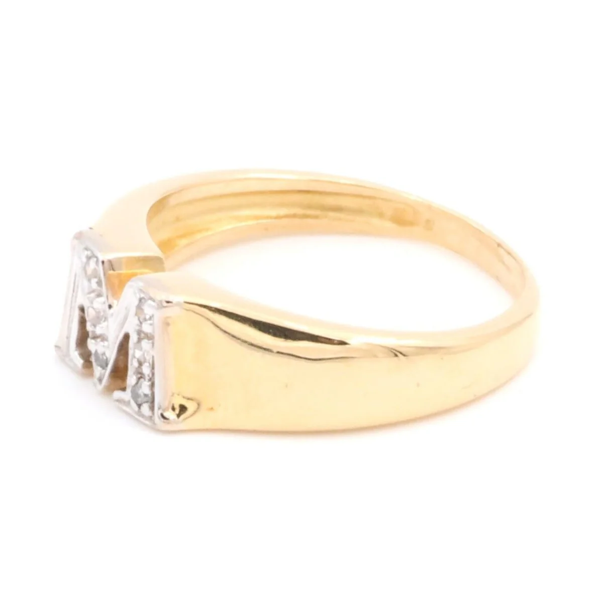 Bague Lettre Or jaune Diamant - Image 2