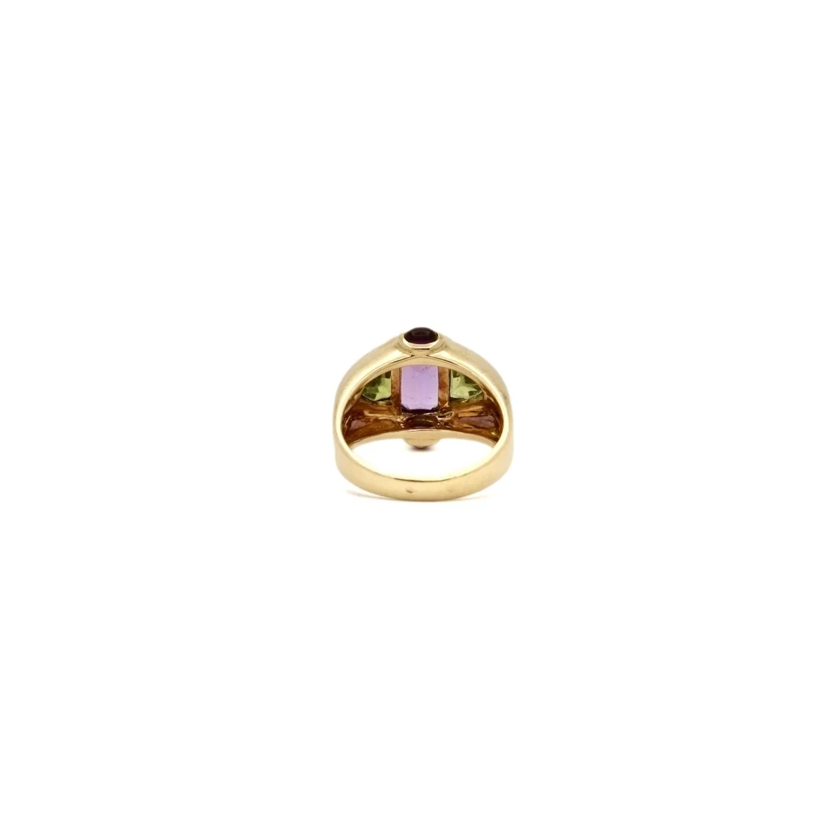 Bague "Lilas" en or jaune améthyste et péridots - Image 5
