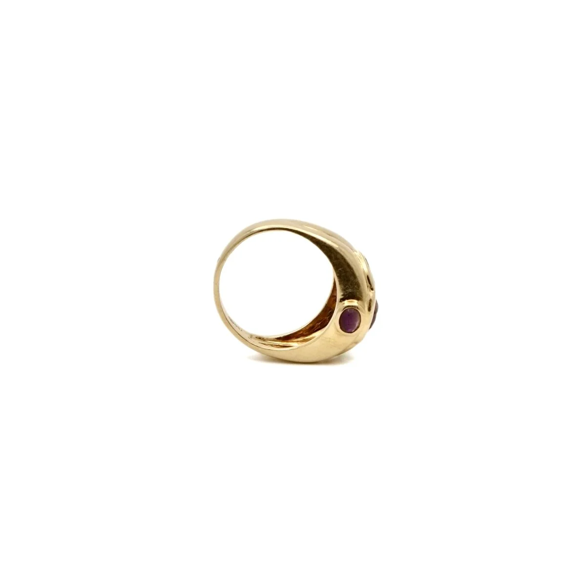 Bague "Lilas" en or jaune améthyste et péridots - Image 6