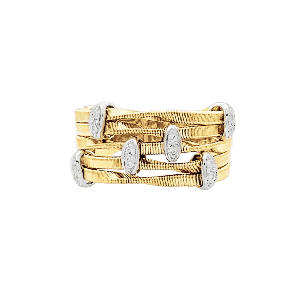 Bague MARCO BICEGO "Marrakech Onde" en or blanc, or jaune et diamants