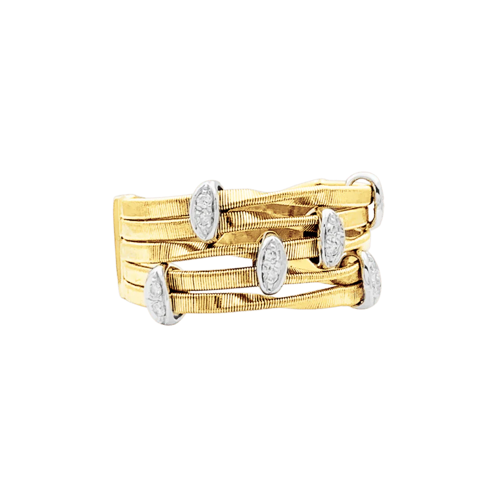 Bague MARCO BICEGO "Marrakech Onde" en or blanc, or jaune et diamants - Image 5