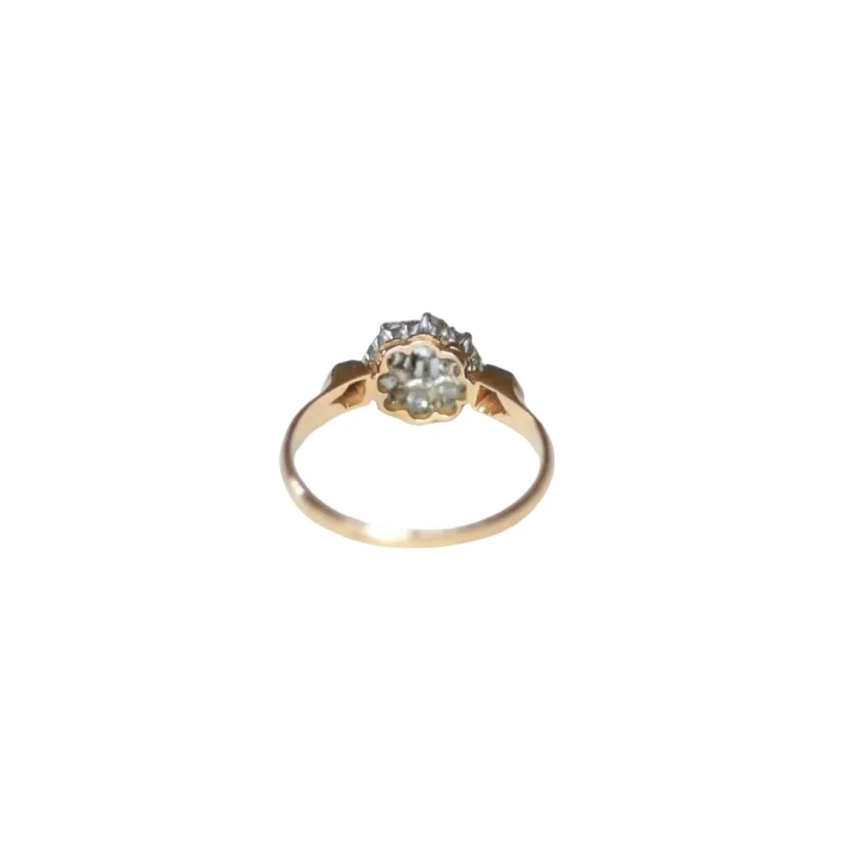 Bague Marguerite en or rose, platine, et diamants - Image 5