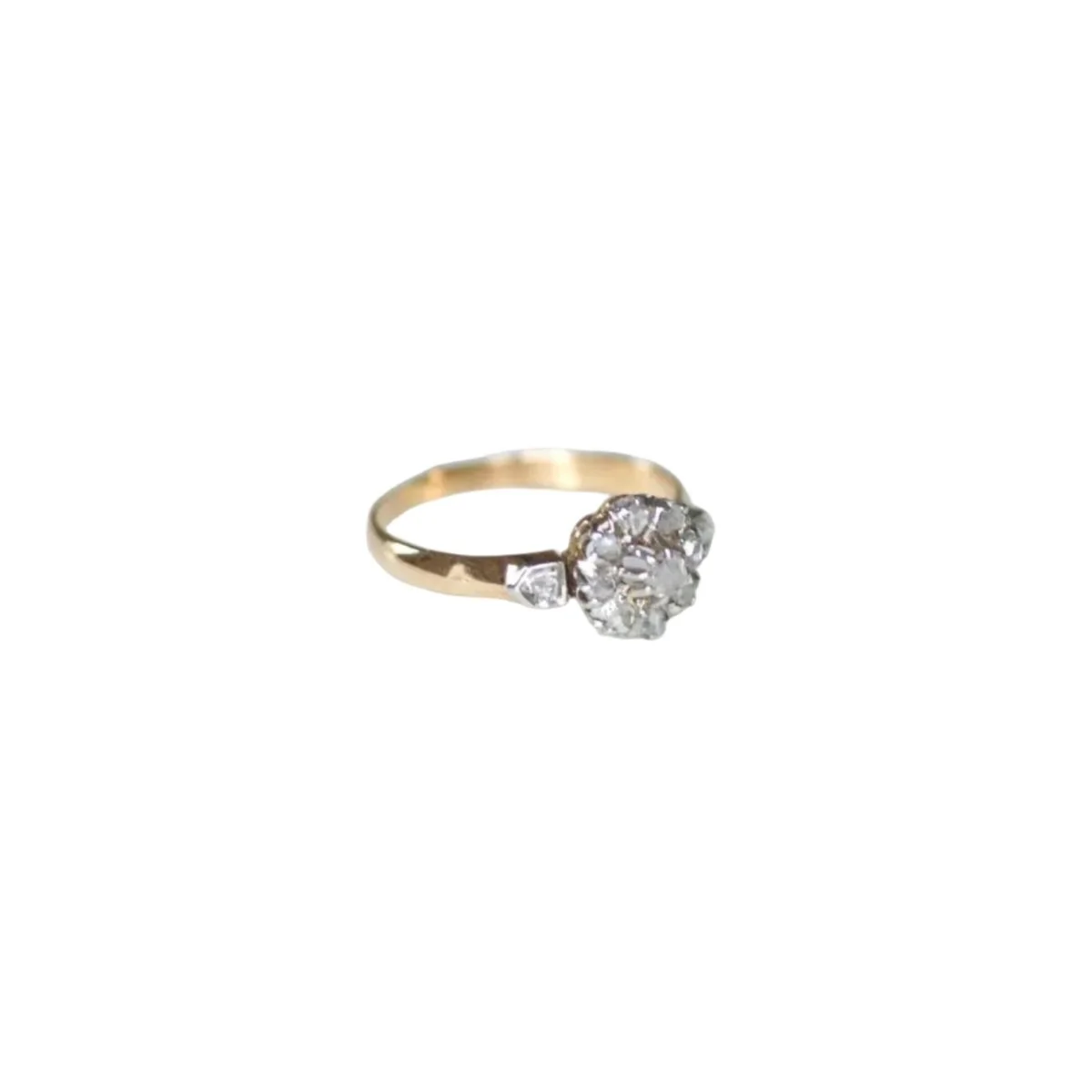 Bague Marguerite en or rose, platine, et diamants - Image 6