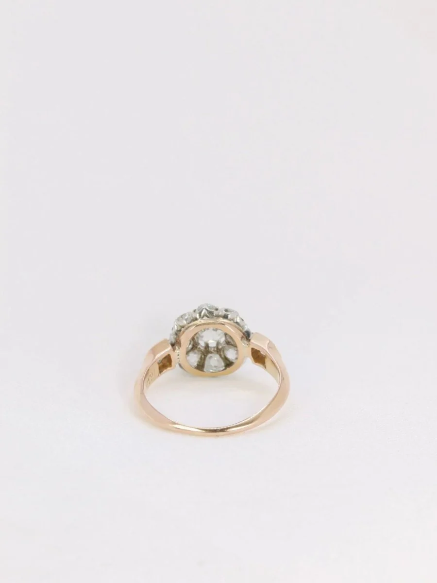 Bague marguerite en or jaune et diamants - Image 5