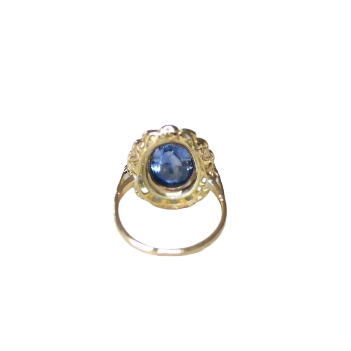 Bague Marguerite en or, platine, saphir et diamants - Image 5
