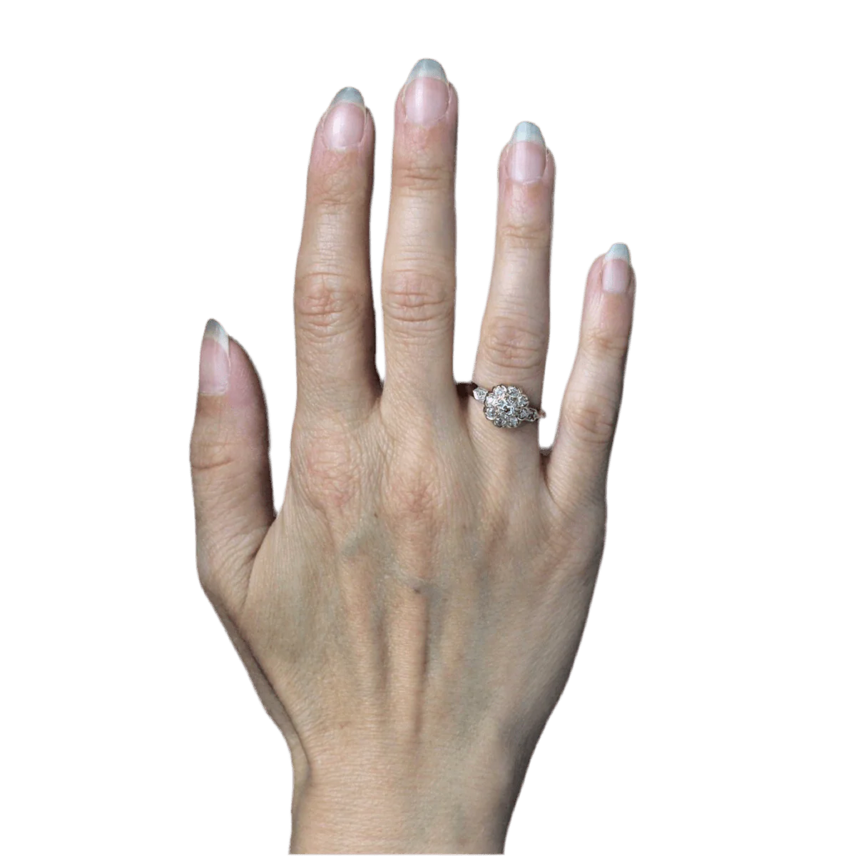 Bague Marguerite en or rose et diamants - Image 2