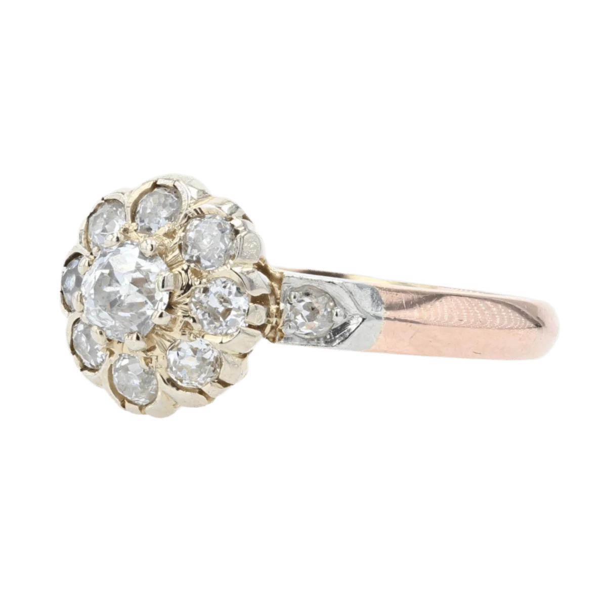 Bague Marguerite en or rose et diamants - Image 3