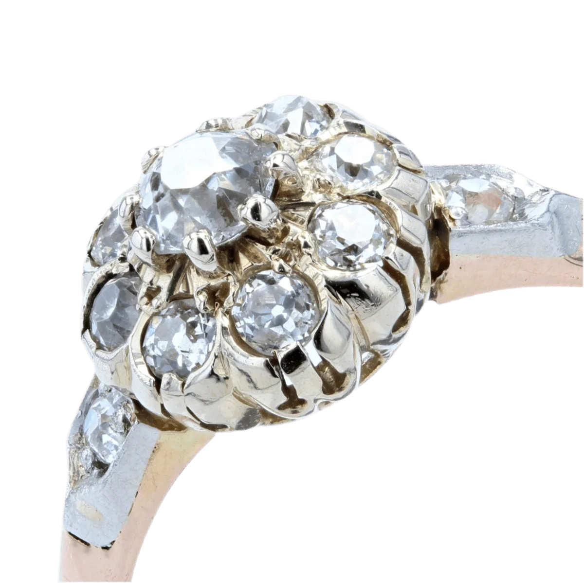 Bague Marguerite en or rose et diamants - Image 7