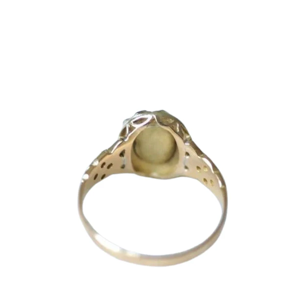 Bague marguerite diamant rose couronnée - Image 4
