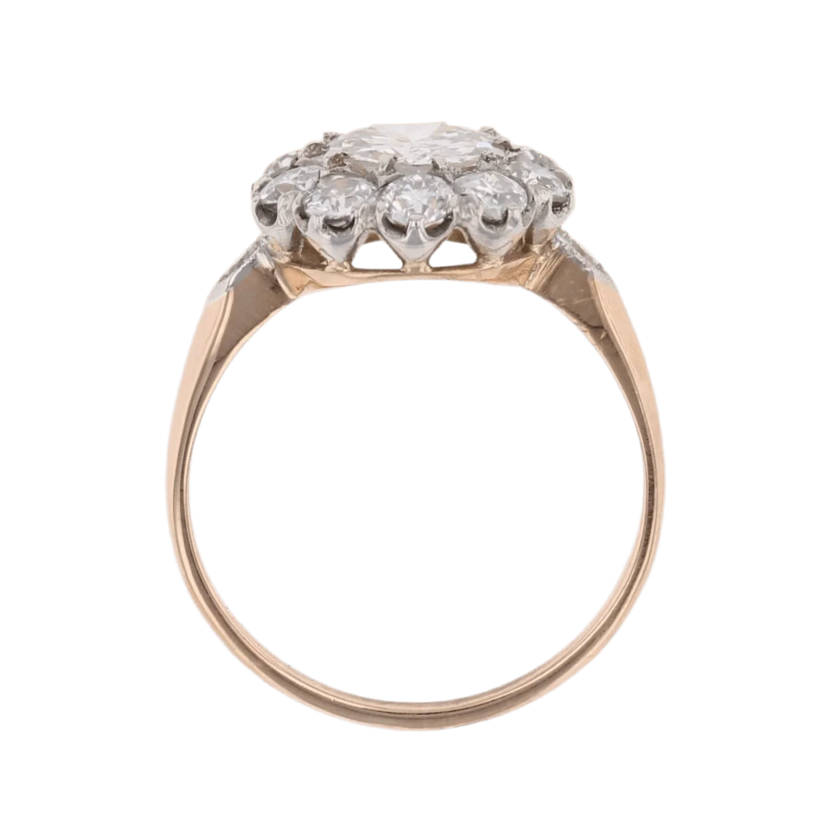 Bague Marguerite en or jaune, platine et diamants - Image 6
