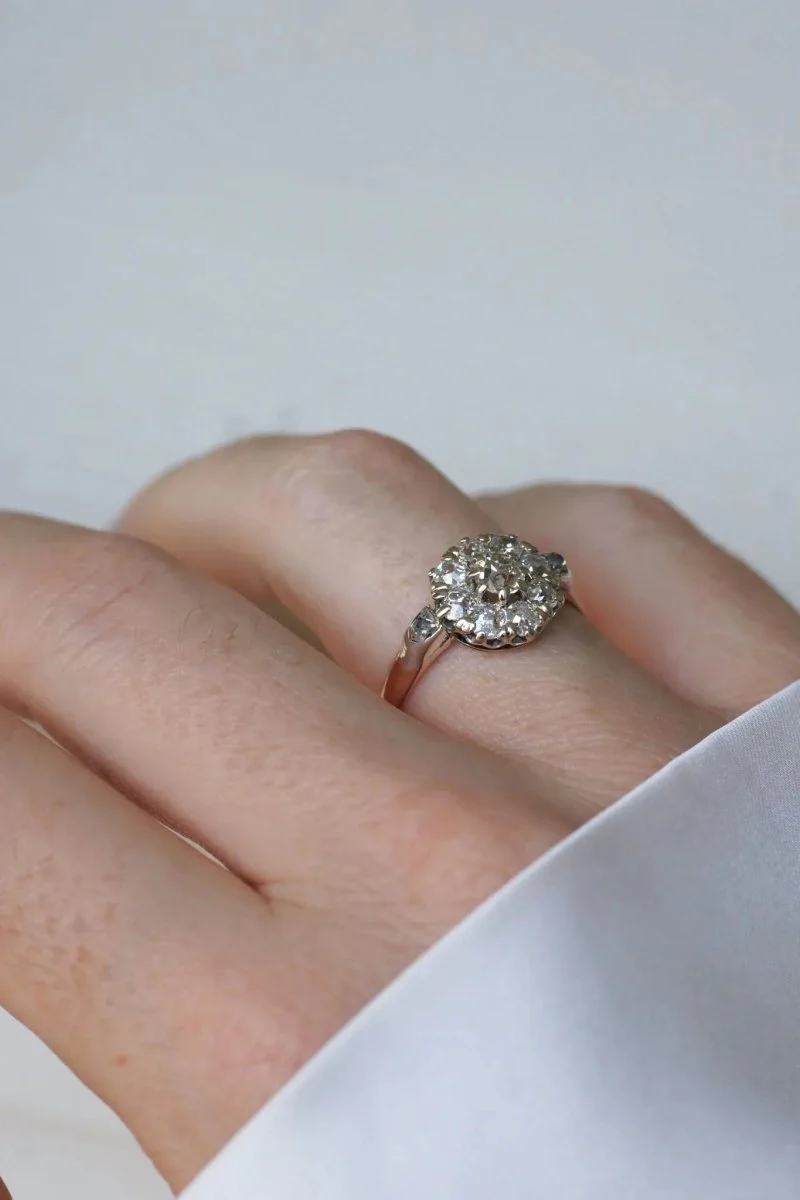 Bague Marguerite Diamants 1.20 Ct Or Rose - Image 4