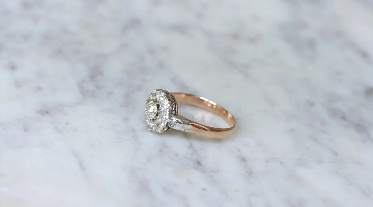 Bague Marguerite Diamants 1.20 Ct Or Rose - Image 5