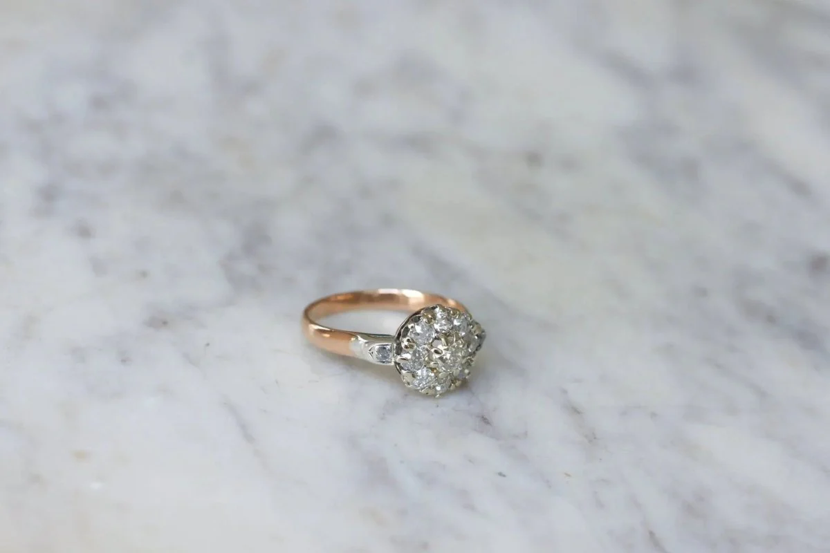 Bague Marguerite Diamants 1.20 Ct Or Rose - Image 7