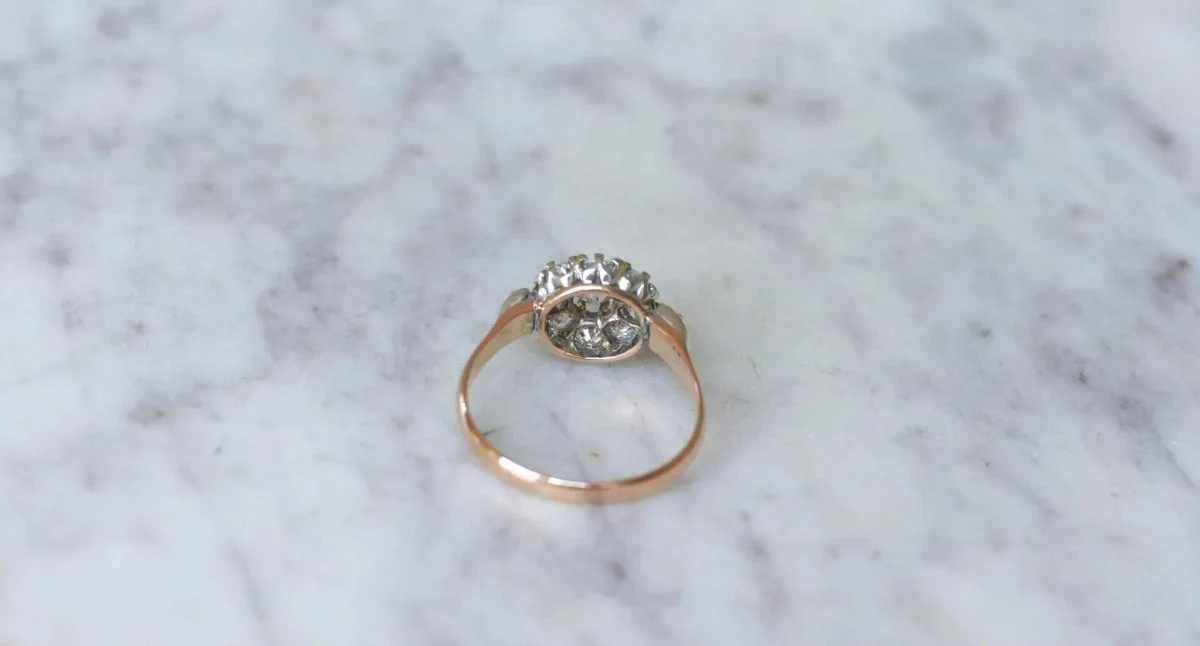Bague Marguerite Diamants 1.20 Ct Or Rose - Image 8