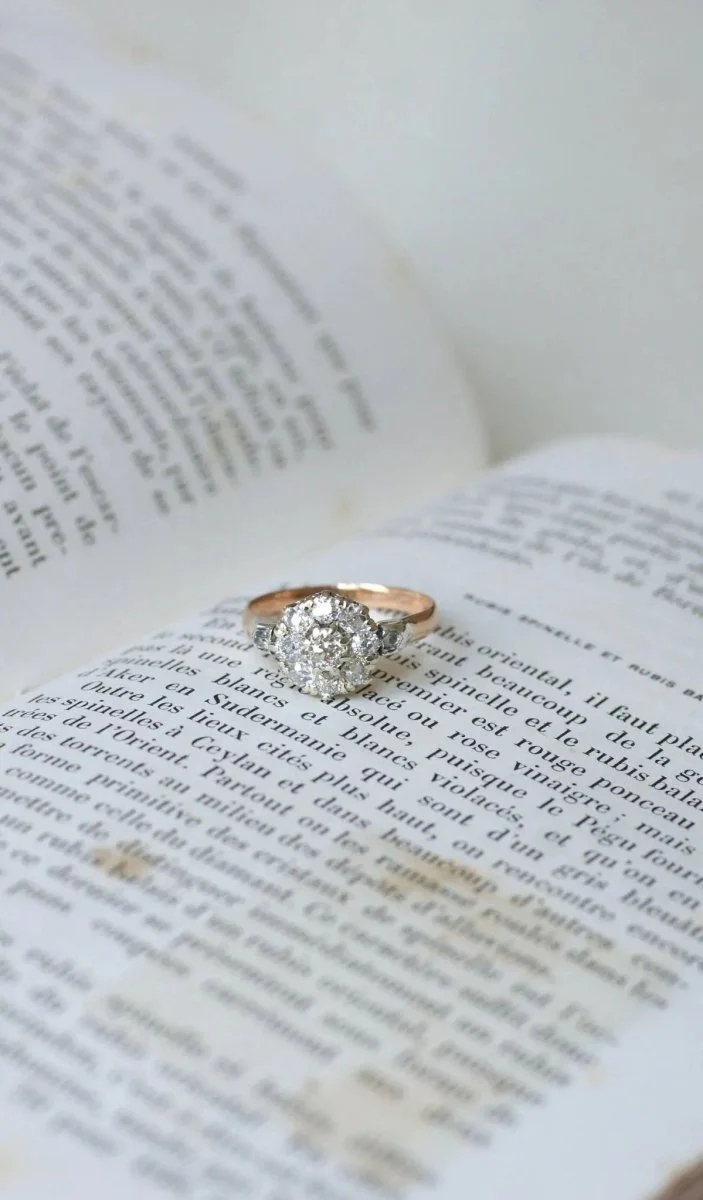 Bague Marguerite Diamants 1.20 Ct Or Rose - Image 9