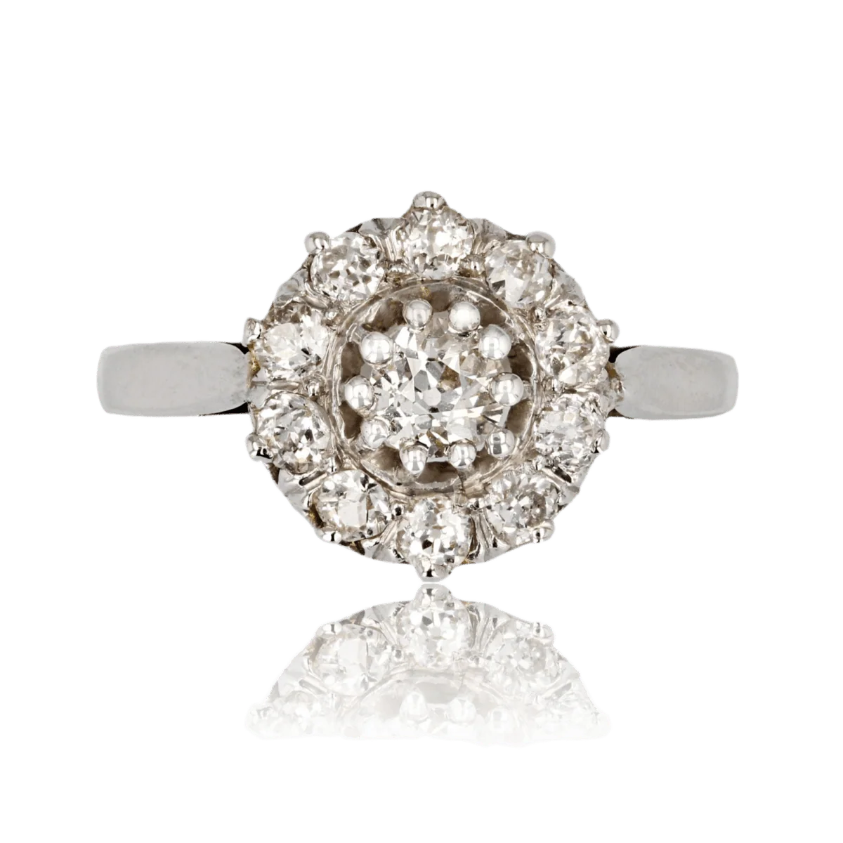 Bague Marguerite en or blanc et diamants