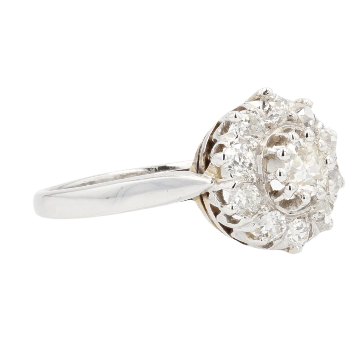 Bague Marguerite en or blanc et diamants - Image 5