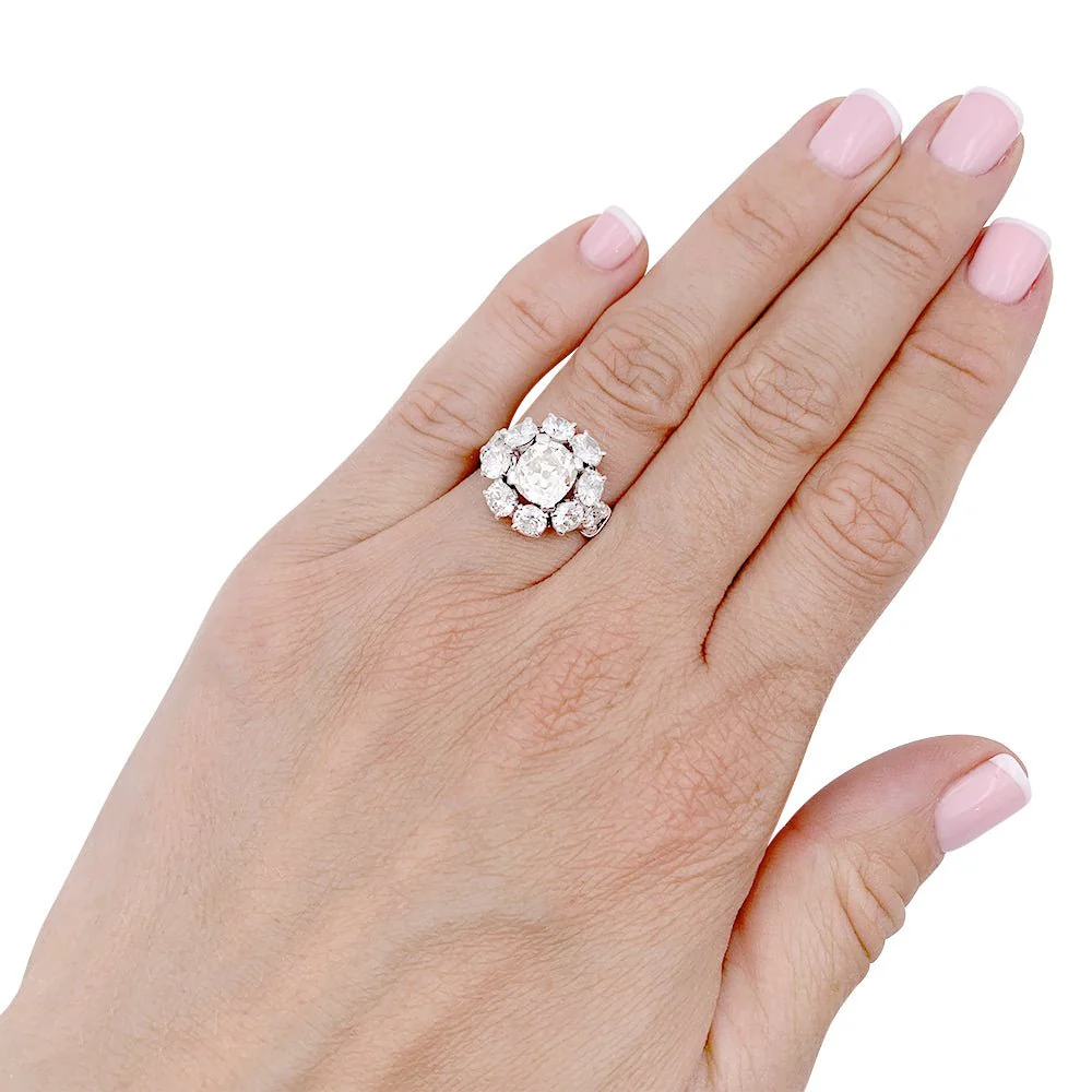 Bague Marguerite en platine et diamants - Image 4