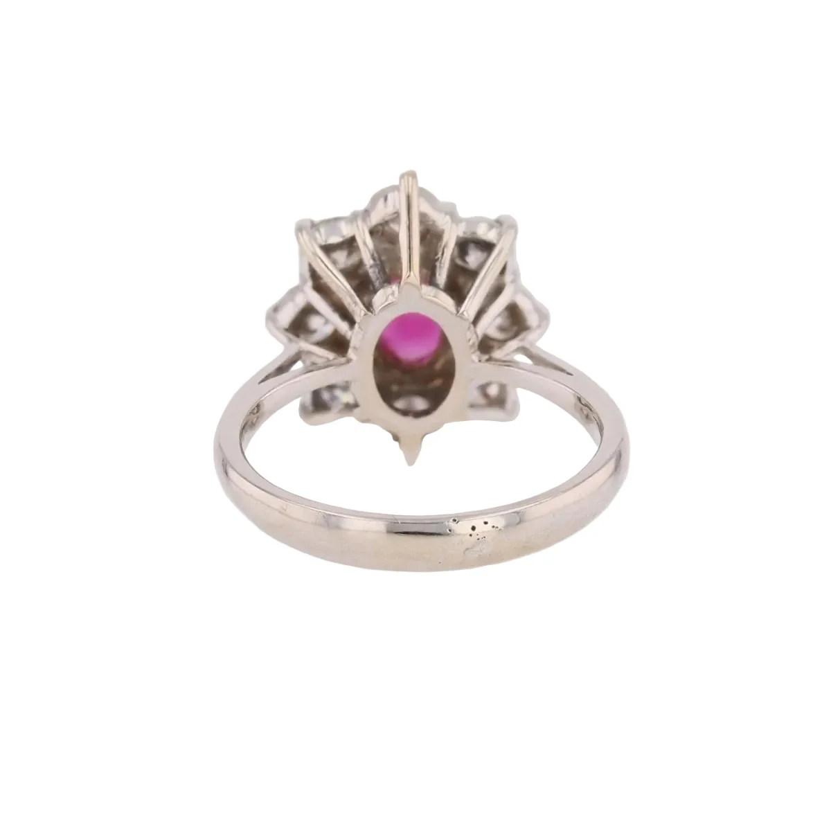 Bague Marguerite en or blanc, rubis et diamants - Image 4