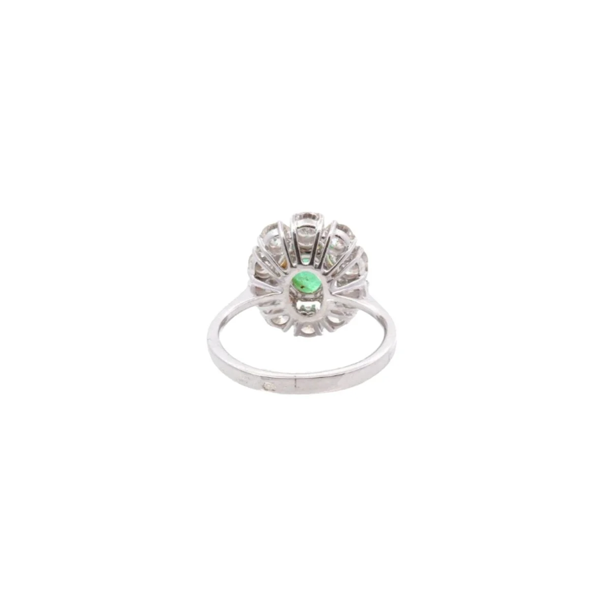 Bague Marguerite en or jaune, émeraude et diamants - Image 3