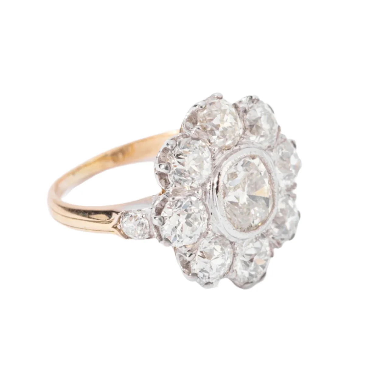 Bague Marguerite en or jaune et diamants - Image 3